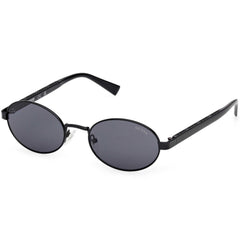 Guess Unisex Sunglasses - Shiny Black Metal Oval Shape Full Rim Frame | GU00232 5401A