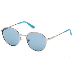 Guess Unisex Sunglasses - Shiny Light Nickeltin Metal Round Full Rim | GU00237 4810V