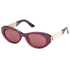 Guess Women's Sunglasses - Shiny Violet Plastic Oval Full Rim Frame | GU00261 H 5281Y