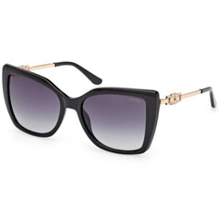 Guess Women's Sunglasses - Shiny Black Acetate Butterfly Shape Frame | GU00266 5601B