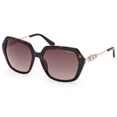 Guess Women's Sunglasses - Dark Havana Acetate Geometric Shape Frame | GU00267 5752F