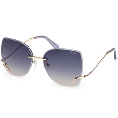 Guess Women's Sunglasses - Shiny Rose Gold Metal Butterfly Shape Frame | GU00269 6028B
