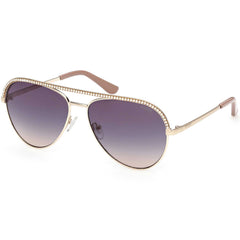 Guess Women's Sunglasses - Gold Metal Aviator Shape Full Rim Frame | GU00271 6032B