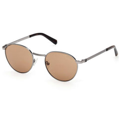 Guess Men's Sunglasses - Shiny Gunmetal Metal Oval Full Rim Frame | GU00272 5108E