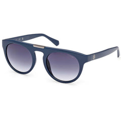 Guess Men's Sunglasses - Shiny Blue Plastic Oval Shape Full Rim Frame | GU00275 5290W