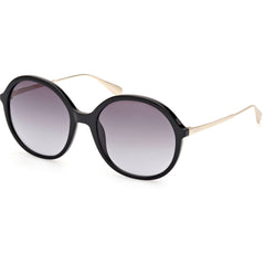 Max & Co. Women's Sunglasses - Shiny Black Plastic Round Full Rim Frame | MO0109 5601B
