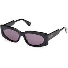 Max & Co. Women's Sunglasses - Shiny Black Acetate Cat Eye Shape Frame | MO0114 5501A