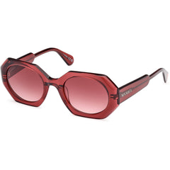 Max & Co. Women's Sunglasses - Shiny Bordeaux Acetate Geometric Frame | MO0115 5169T
