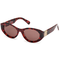 Max & Co. Women's Sunglasses - Red Havana Plastic Cat Eye Shape Frame | MO0123 5354E