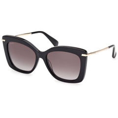 Max Mara Women's Sunglasses - Shiny Black Acetate/Metal Butterfly Frame | MM0101 5501B