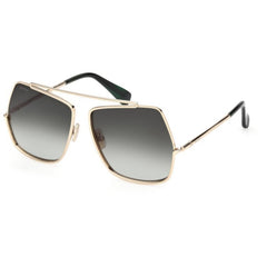 Max Mara Women's Sunglasses - Gold Metal Cat Eye Shape Full Rim Frame | MM0102 5832P
