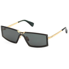 Max Mara Women's Sunglasses - Shiny Deep Gold Metal Rectangular Frame | MM0118 6830N