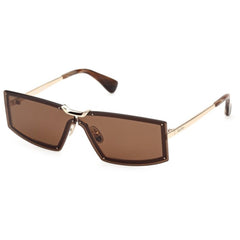 Max Mara Women's Sunglasses - Gold Metal Rectangular Full Rim Frame | MM0118 6832E