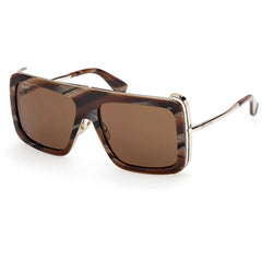Max Mara Women's Sunglasses - Brown Horn Acetate/Metal Square Frame | MM0119 5762E