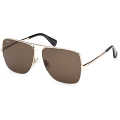 Max Mara Women's Sunglasses - Gold Metal Pilot Shape Full Rim Frame | MM0121 5932N