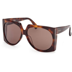 Max Mara Women's Sunglasses - Dark Havana Plastic Square Full Rim Frame | MM0133 6152E