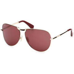 Max Mara Women's Sunglasses - Gold Metal Aviator Shape Full Rim Frame | MM0134 5932S