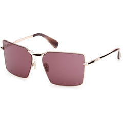 Max Mara Women's Sunglasses - Shiny Rose Gold Metal Square Full Rim | MM0135 5828Y