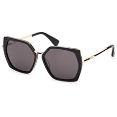 Max Mara Women's Sunglasses - Shiny Black Acetate Butterfly Full Rim | MM0136 5601A