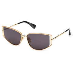 Max Mara Women's Sunglasses - Shiny Deep Gold Metal Oval Full Rim Frame | MM0141 5830A