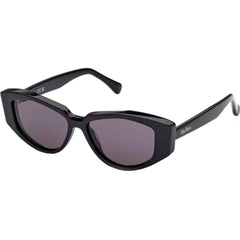 Max Mara Women's Sunglasses - Shiny Black Acetate Oval Full Rim Frame | MM0161 5201A