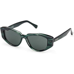Max Mara Women's Sunglasses - Shiny Dark Green Acetate Oval Full Rim | MM0161 5296N