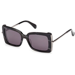 Max Mara Women's Sunglasses - Black Horn Plastic/Metal Cat Eye Frame | MM0166 5363A