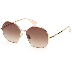Max Mara Women's Sunglasses - Gold Metal Geometric Shape Full Rim Frame | MM0168 5732F