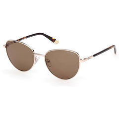 Skechers Women's Sunglasses - Gold Metal Cat Eye Shape Full Rim Frame | SE00155 5432H