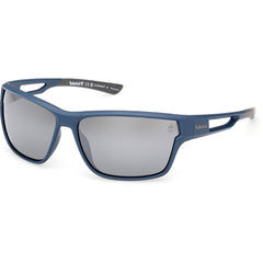 Timberland Men's Sunglasses - Matte Blue Wraparound Full Rim Frame | TB00001 6591D