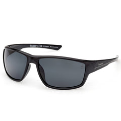 Timberland Men's Sunglasses - Shiny Black Rectangular Full Rim Frame | TB00003 6501D