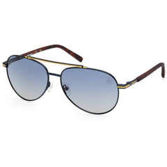 Timberland Men's Sunglasses - Matte Blue Metal Aviator Full Rim Frame | TB00039 6091D