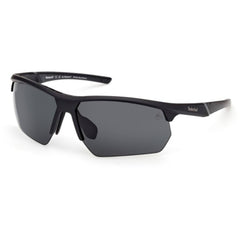 Timberland Men's Sunglasses - Matte Black Wraparound Half Rim Frame | TB00056 7302D