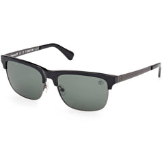 Timberland Men's Sunglasses - Shiny Black Plastic/Metal Square Frame | TB00063 6001R
