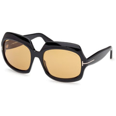 Tom Ford Women's Sunglasses - Ren Shiny Black Acetate Geometric Frame | FT1155 6001E