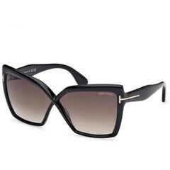 Tom Ford Women's Sunglasses - Fiore Shiny Black Acetate Cat Eye Frame | FT1195 6301B