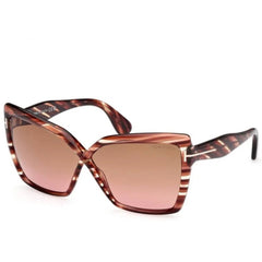 Tom Ford Women's Sunglasses - Fiore Red Havana Acetate Cat Eye Frame | FT1195 6354F