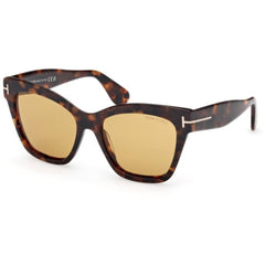 Tom Ford Women's Sunglasses - Elvira Dark Havana Plastic Cat Eye Frame | FT1217 5552E