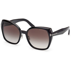 Tom Ford Women's Sunglasses - Plum Shiny Black Butterfly Shape Frame | FT1223 5801B