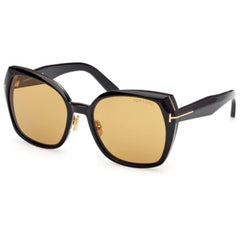 Tom Ford Women's Sunglasses - Plum Shiny Black Butterfly Shape Frame | FT1223 5801E