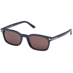 Tom Ford Men's Sunglasses - Miles-02 Shiny Blue Acetate Rectangular | FT1300 5390E