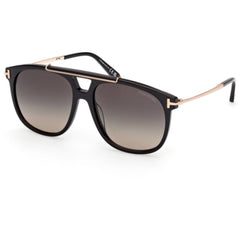 Tom Ford Unisex Sunglasses - Sam-02 Shiny Black Acetate Navigator Frame | FT1306 5801B