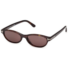 Tom Ford Women's Sunglasses - Chloe-02 Dark Havana Plastic Oval Frame | FT1310 5252E