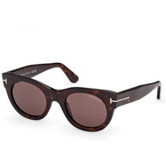 Tom Ford Women's Sunglasses - Marine-02 Dark Havana Acetate Round Frame | FT1315 5052E