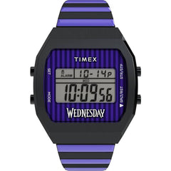 Timex Unisex Watch - Wednesday T80 Grey Digital Dial Expansion Band | TW2Y19500JR