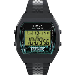 Timex Unisex Watch - Fortnite T80 Alarm Grey Digi Dial Black Bracelet | TW2Y46000JR