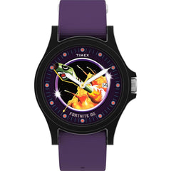 Timex Men's Watch - Fortnite Acadia Black Case Purple Fabric Strap | TW2Y46300JR