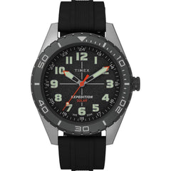 Timex Men's Watch - Expedition Field Solar Black Dial Silicone Strap | TW4B30800JT