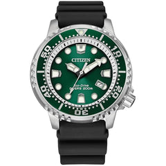 Citizen Men's Watch - Promaster Diver's Eco-Drive Green Dial Black Strap | BN0158-00X