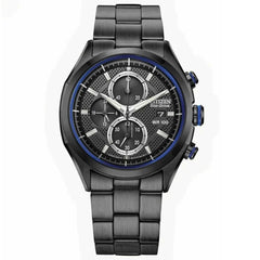 Citizen Men's Watch - Sport Eco-Drive Chronograph Black Dial Bracelet | CA0438-52E